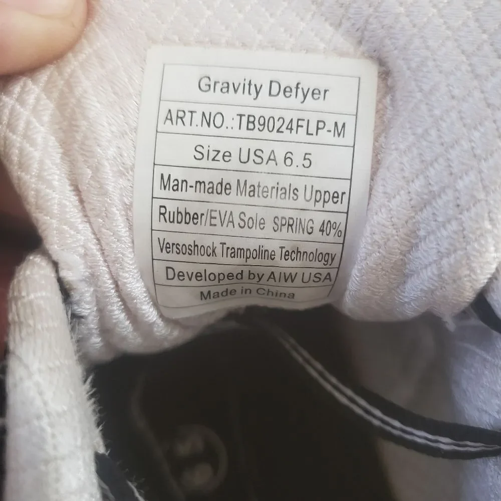 Gdefy Gravity Defyer Mighty Walk Athletic Shoes Women's Sz 6.5 Black TB9024FLP-M